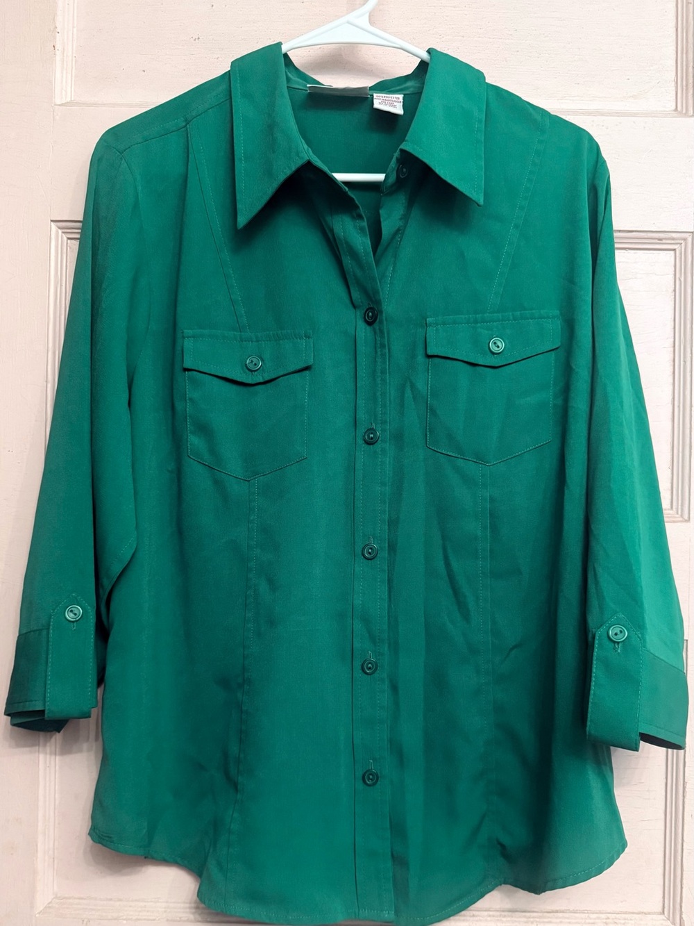 Reba Emerald Green Button-Down Women's Shirt
